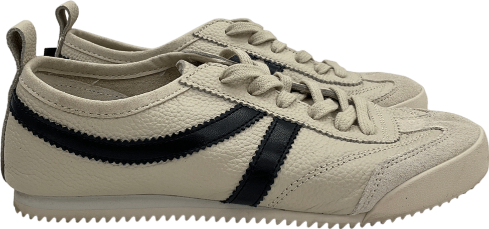 M&S Cream Leather Stripe Trainers UK 3.5 EU 36.5 👠 - Reliked