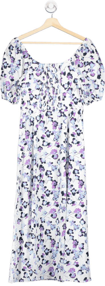 M&S Ivory Mix Floral Maxi Dress Regular Length Size UK 8 - Reliked