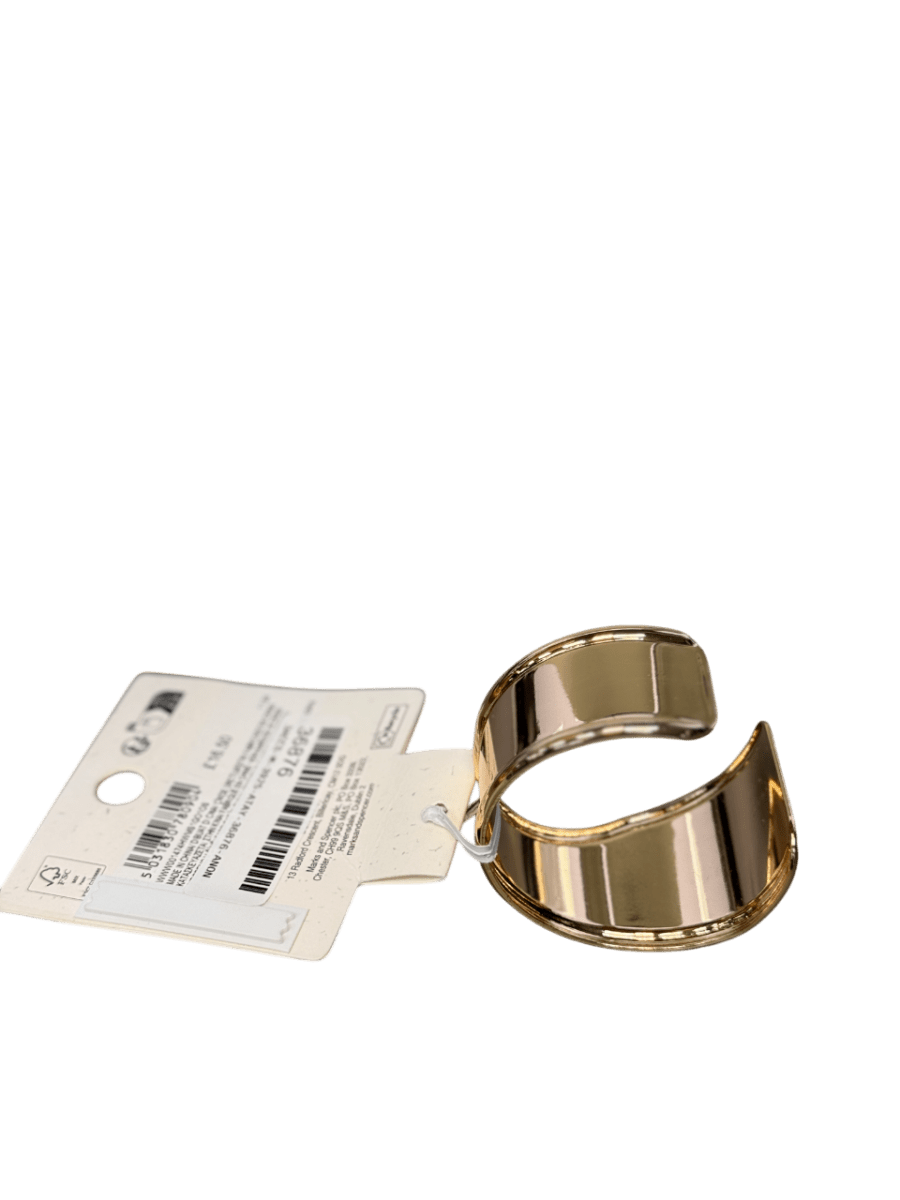 M&S Metallic Collection Ridge Open Cuff Bracelet One Size - Reliked