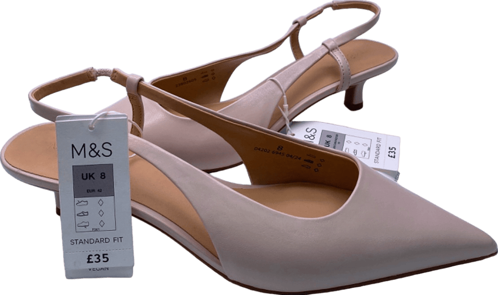 M&S Pink Standard Fit Slingback Court Shoes UK 8 EU 41 👠 - Reliked