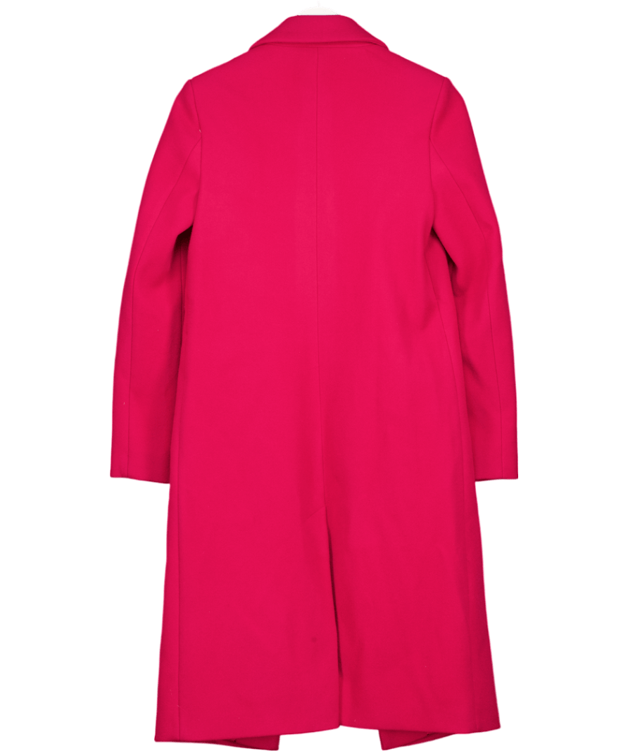 M&S Pink Wool Look Single Breasted Coat UK 6 - Reliked