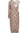MSGM Multicoloured One - shoulder Floral Plisse Dress It36 UK 4 - Reliked