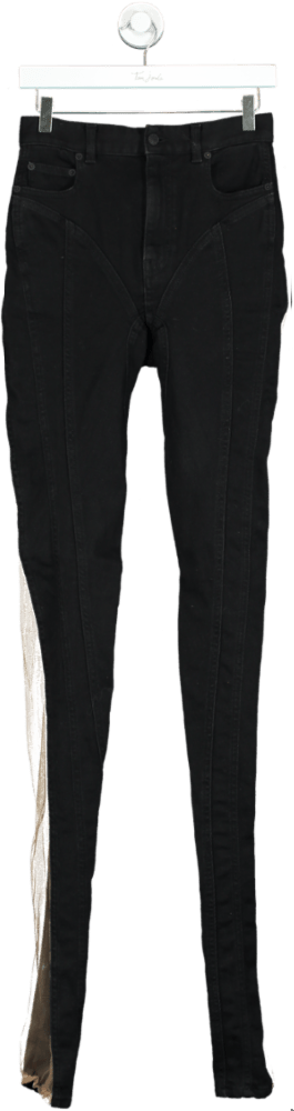 Mugler Black Denim Illusion Jeans UK 6 - Reliked