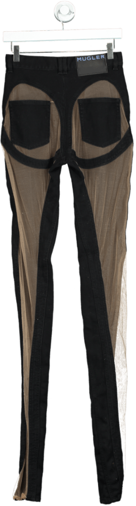 Mugler Black Denim Illusion Jeans UK 6 - Reliked