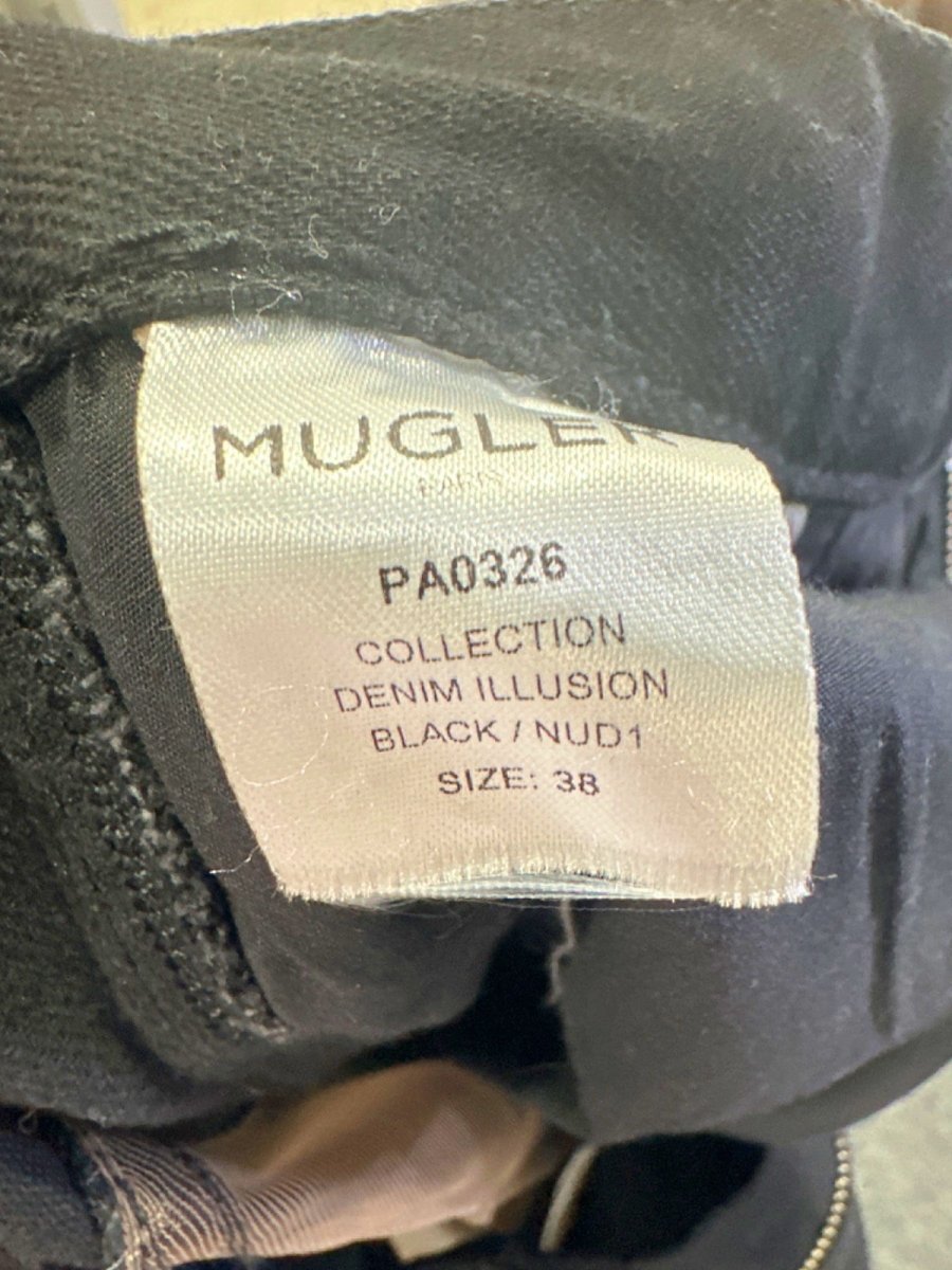 Mugler Black Denim Illusion Jeans UK 6 - Reliked
