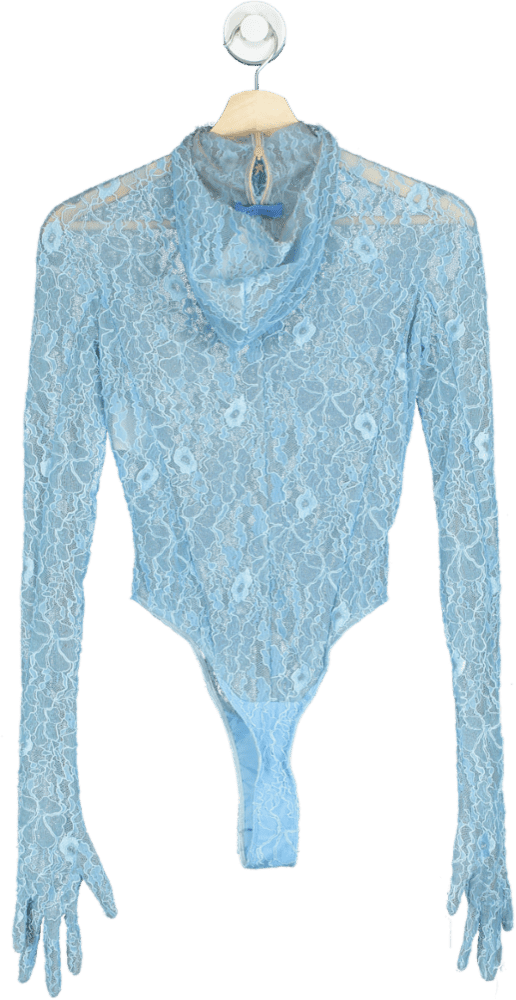 Mugler Blue Lace Bodysuit UK M - Reliked