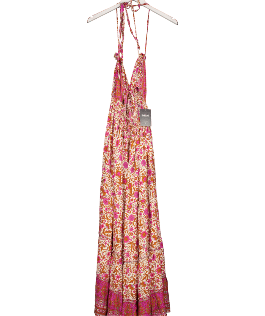 Multicoloured Print Maxi Dress UK S - Reliked