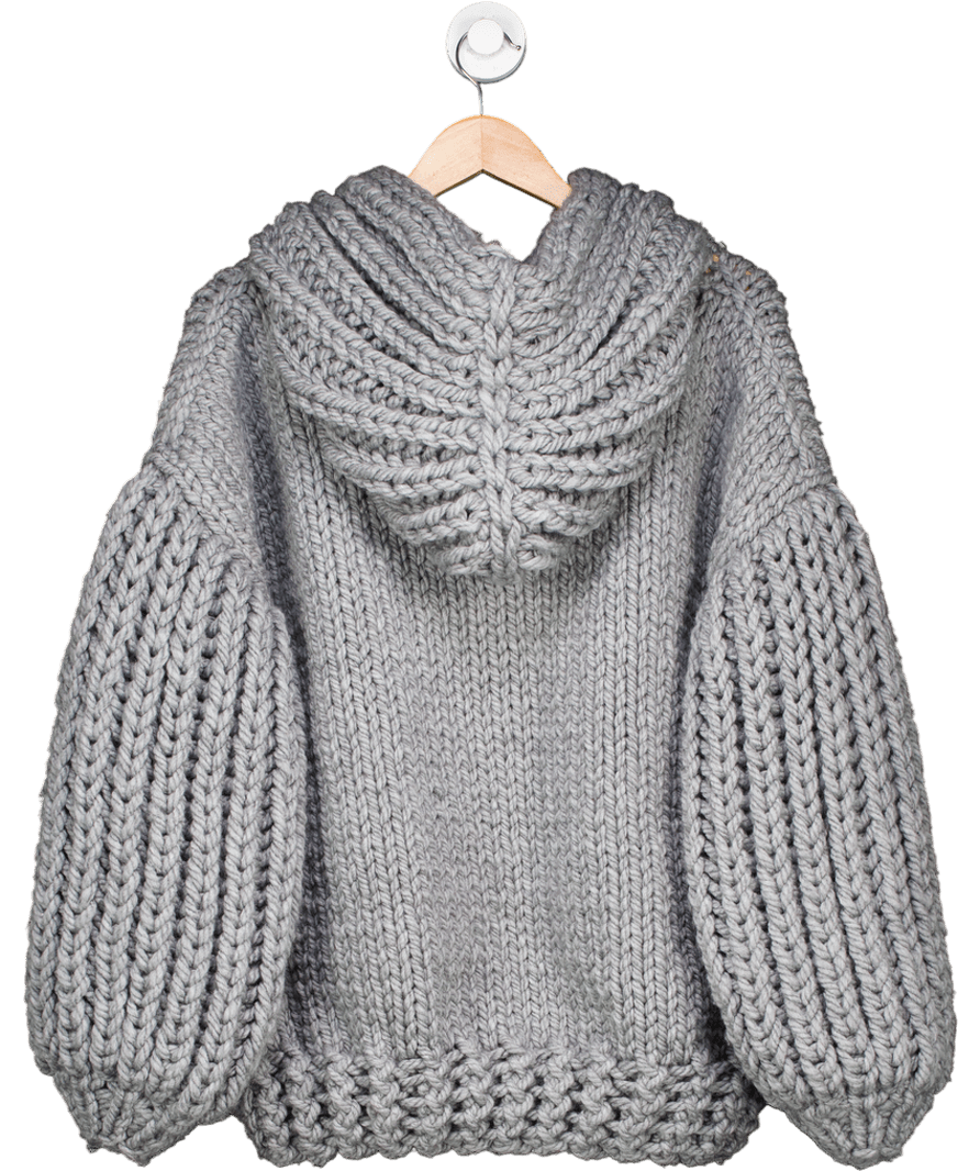 Mums Handmade Grey Balloon Sleeve Hoodie One Size - Reliked