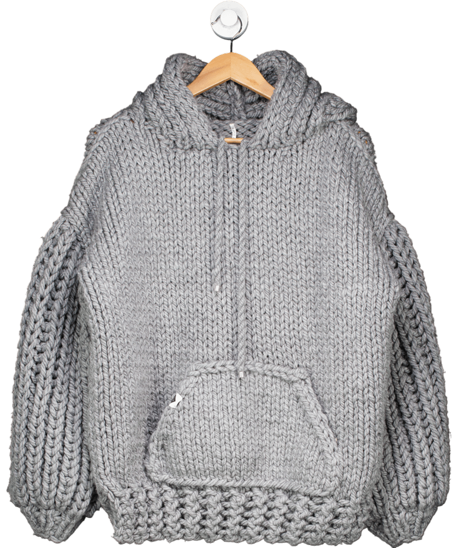 Mums Handmade Grey Balloon Sleeve Hoodie One Size - Reliked