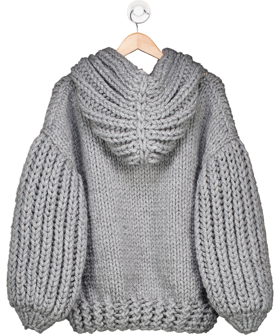 Mums Handmade Grey Balloon Sleeve Hoodie One Size - Reliked