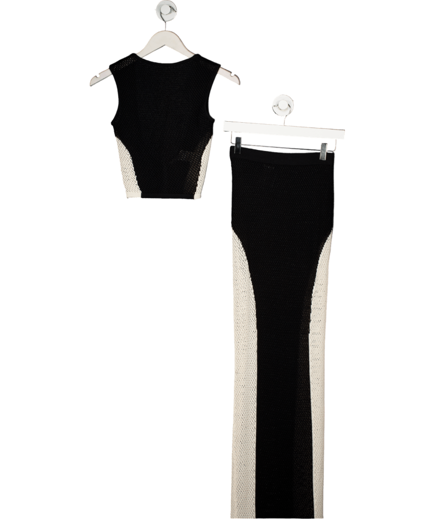 MURCI Black 2 - piece Shadow Knitted Skirt & Top Co Ord Set UK 8 - Reliked