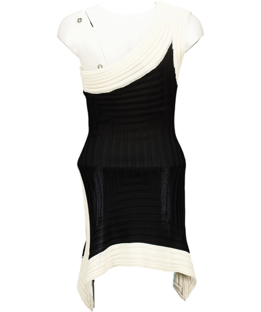 MURCI Black Cove Asymmetric Hem Mini Dress UK 10 - Reliked