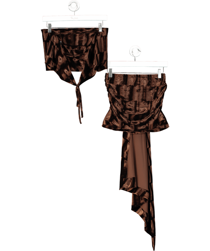 MURCI Brown Amaya Top And Mini Skirt UK 6 - Reliked