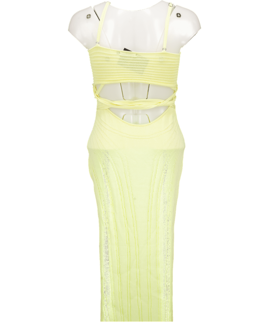 MURCI Jules Cut Out Knitted Maxi Dress In Yellow UK S - Reliked