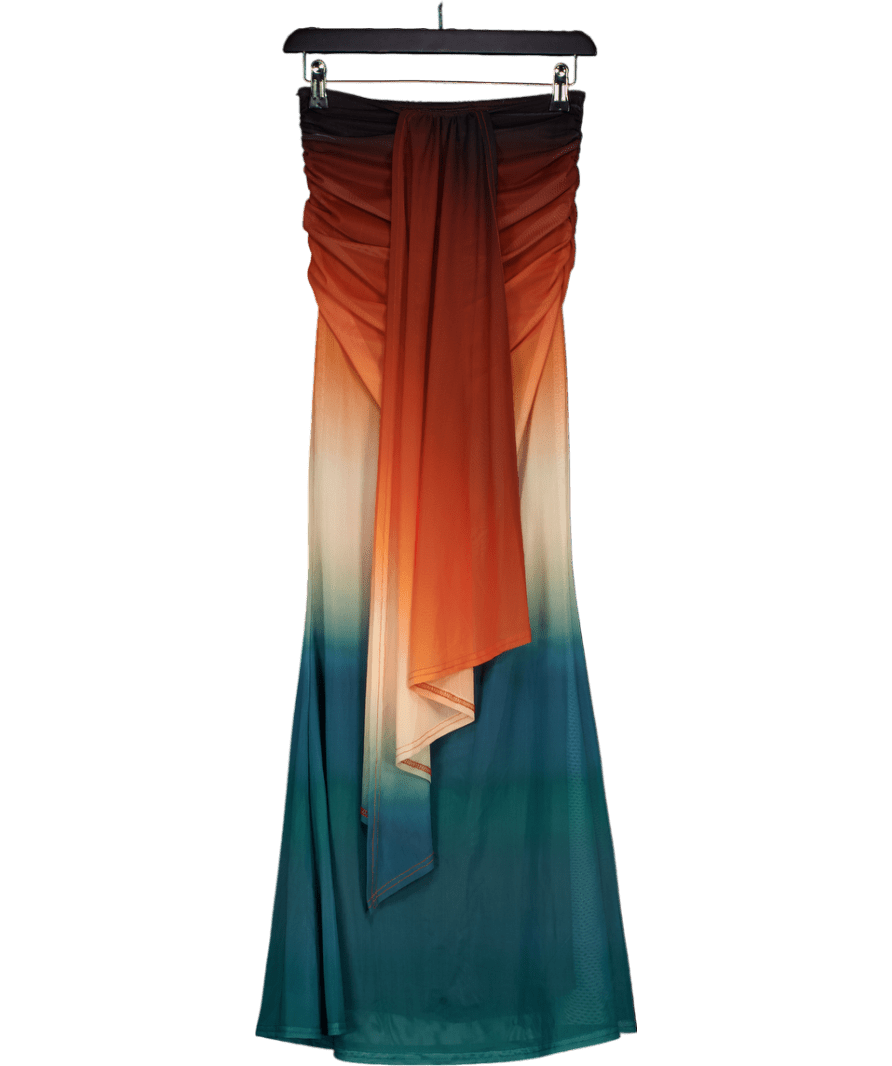 MURCI Multicoloured Aquarius Skirt Drape Detail Maxi Skirt UK 6 - Reliked