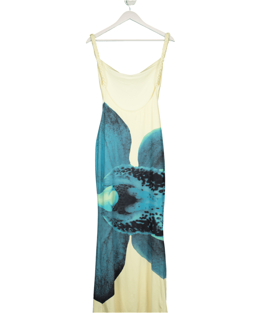 MURCI Yellow Plaited Strap Detail Maxi Dress UK 8 - Reliked