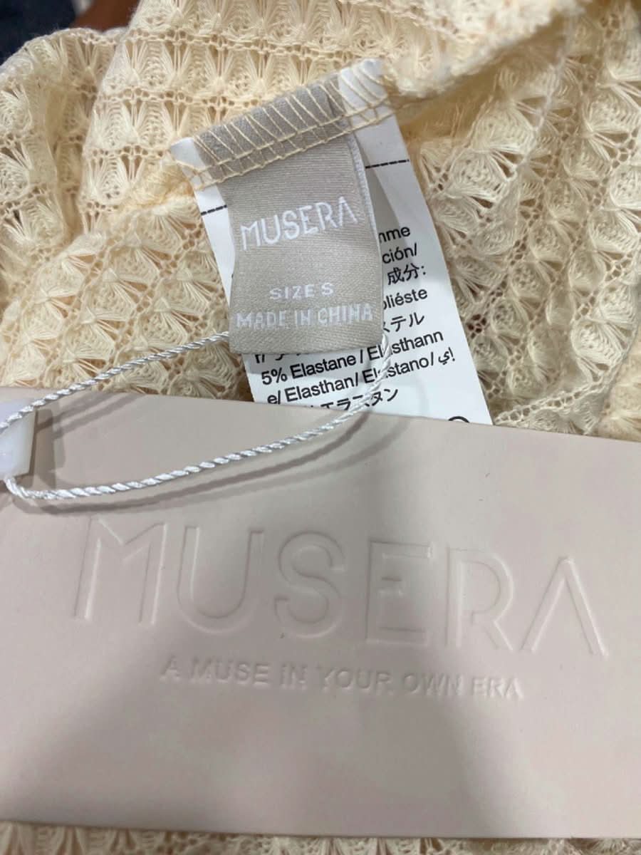 Musera Cream Long Sleeve Knit Dress UK S - Reliked