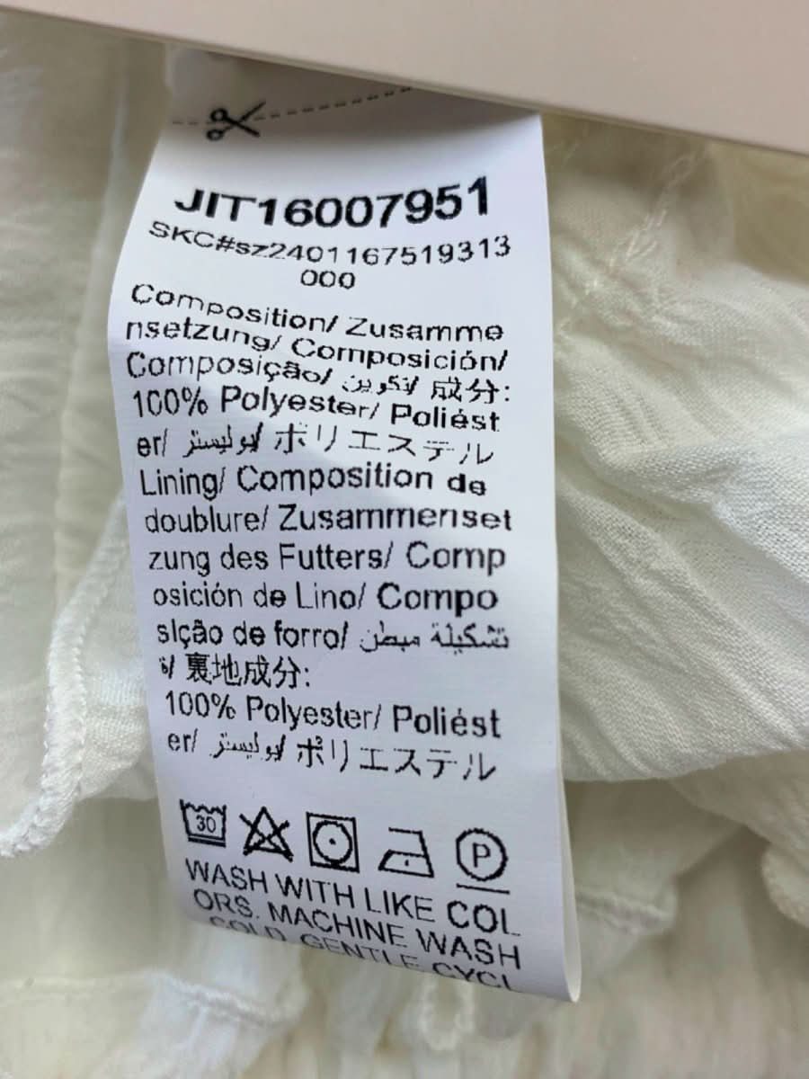 Musera White Smocked Crop Top UK M - Reliked