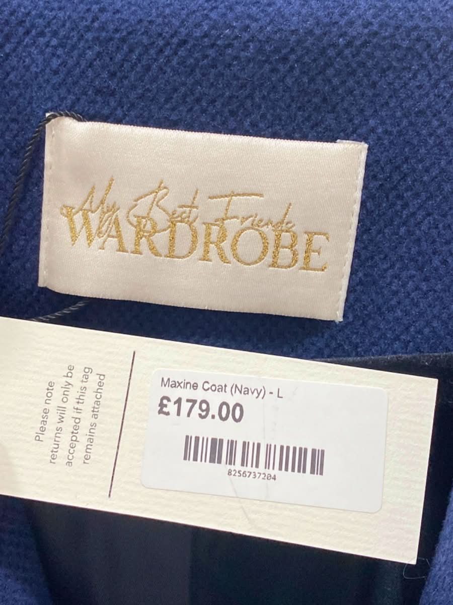 My Best Friends Wardrobe Navy Maxine Coat UK L - Reliked