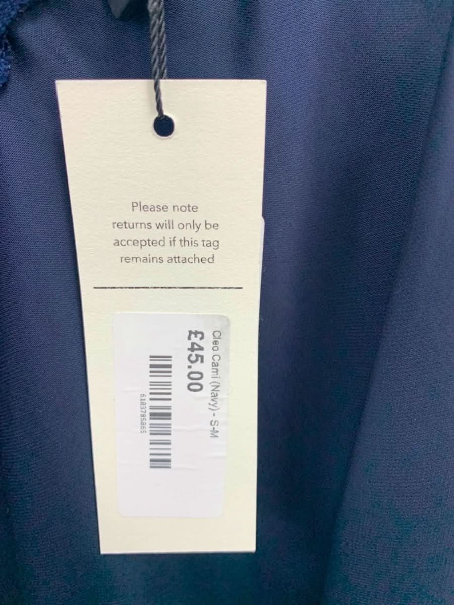 My Best Friends Wardrobe Navy Samantha Camisole UK S/M - Reliked