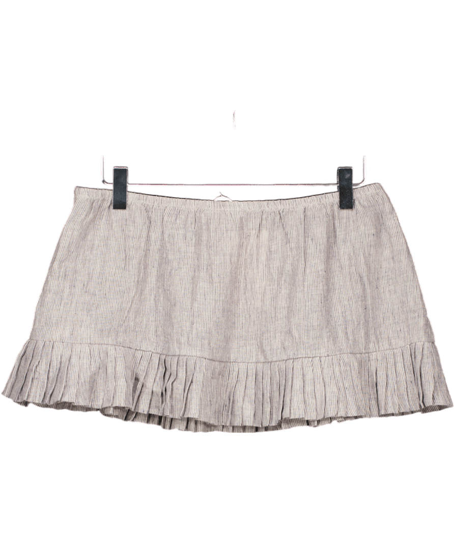 My mum made it White Carino Linen Mini Skirt UK S - Reliked