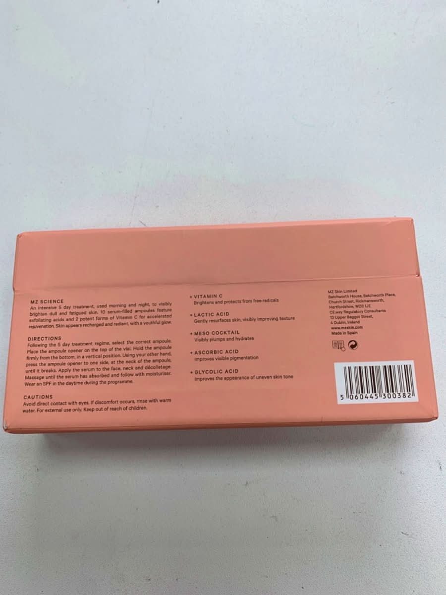 MZ Skin Glow Boost Ampoules 5 Day Intensive Radiance Regime 10x2ml - Reliked