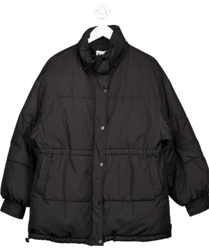 NA-KD Black Oversized Puffer Coat UK 8