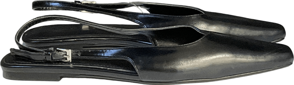 NA - KD Black Squared Toe Slingback Flats UK 5 EU 38 👠 - Reliked