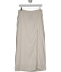 NA - KD Cream Linen Mix Slit Midi Skirt UK 10 - Reliked