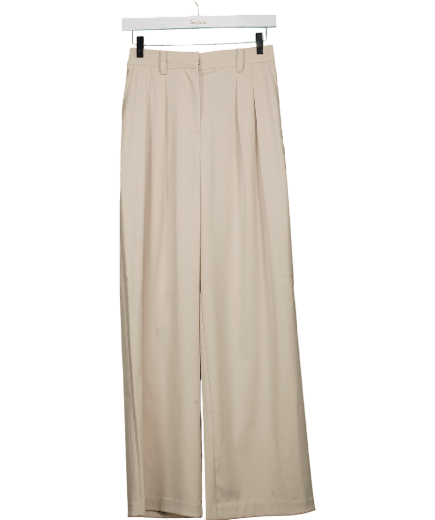 NA - KD Cream Wide High Waist Suit Pants UK XXS - Reliked