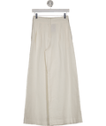 NA - KD Ivory White Linen Blend Wide Mid Waist Pants UK 6 - Reliked