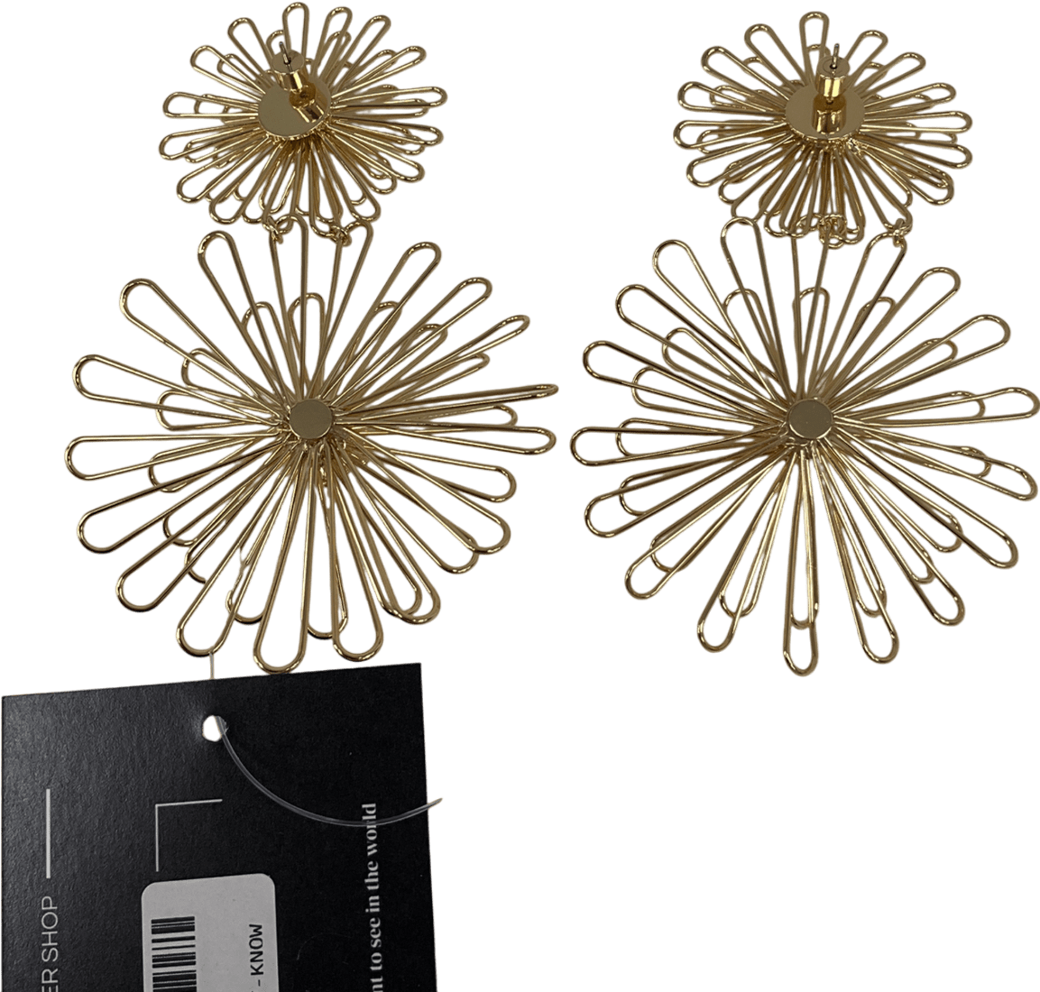 NA - KD Metallic Double Flower Earrings One Size - Reliked
