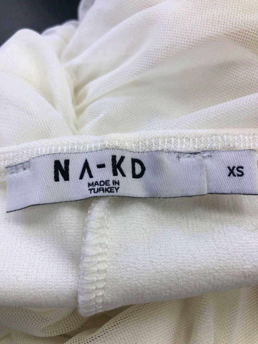 Na - Kd White Draped Mesh Tube Top UK XS - Reliked