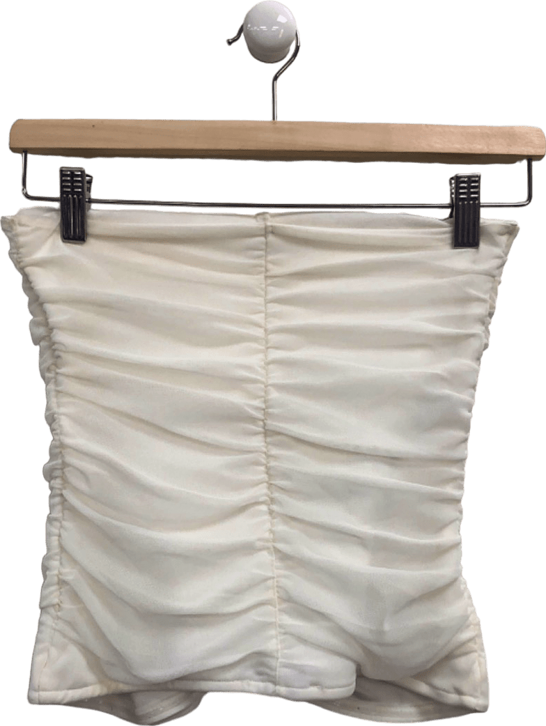 Na - Kd White Draped Mesh Tube Top UK XS - Reliked