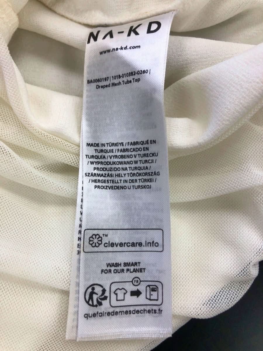 Na - Kd White Draped Mesh Tube Top UK XS - Reliked