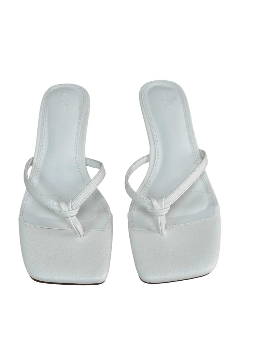 NA - KD White Knotted Thong Strap Heels UK 6 EU 39 👠 - Reliked