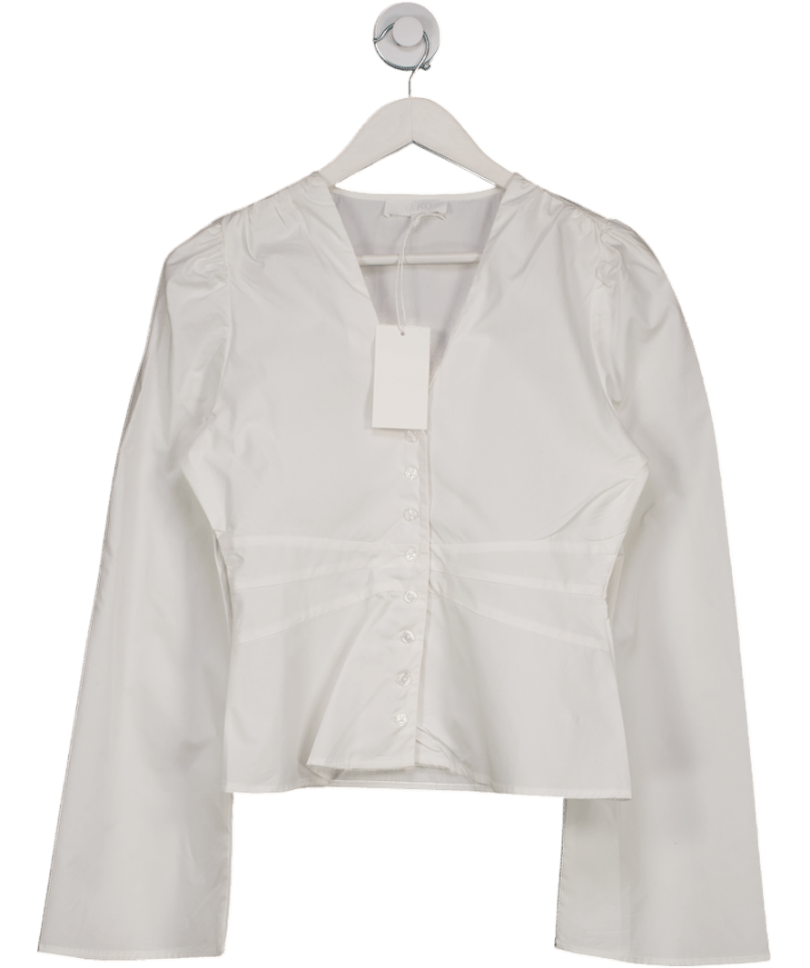 NA - KD X Lydia Tomlinson White Waisted Shirt UK 8 - Reliked
