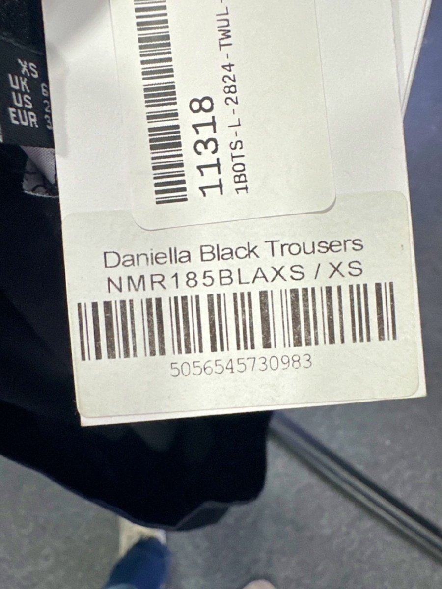 Nadine Merabi Black Daniella Trousers UK XS - Reliked