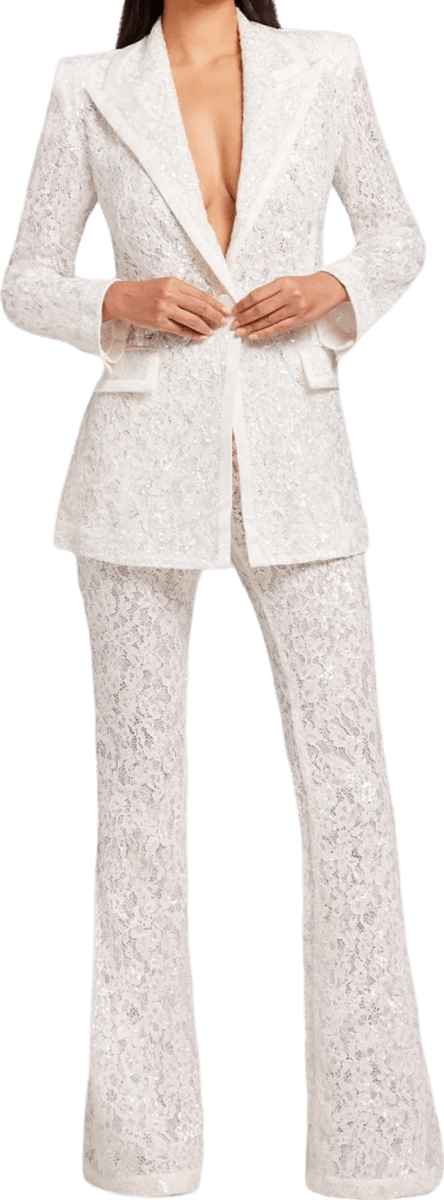 Nadine Merabi Cream Camilla White Trousers UK XS - Reliked