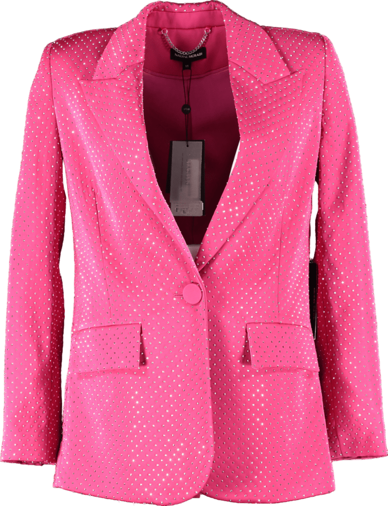 Nadine Merabi Hot Pink Embellished Kira Blazer UK S/M - Reliked
