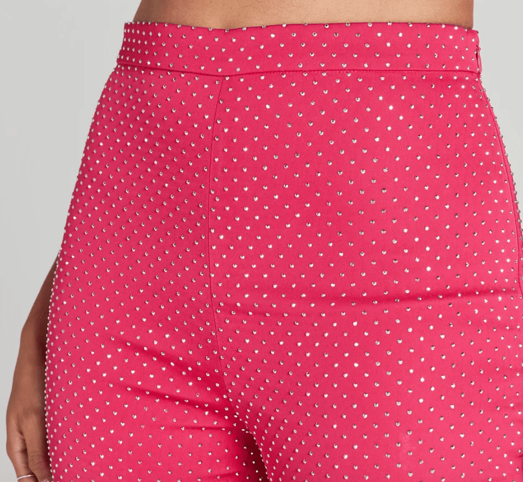 Nadine Merabi Hot Pink Embellished Kira Trousers UK M - Reliked