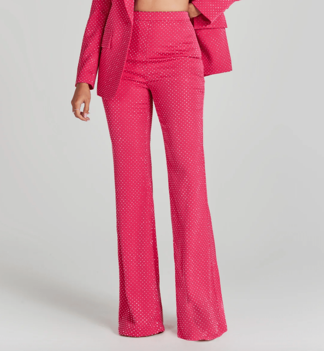 Nadine Merabi Hot Pink Embellished Kira Trousers UK M - Reliked