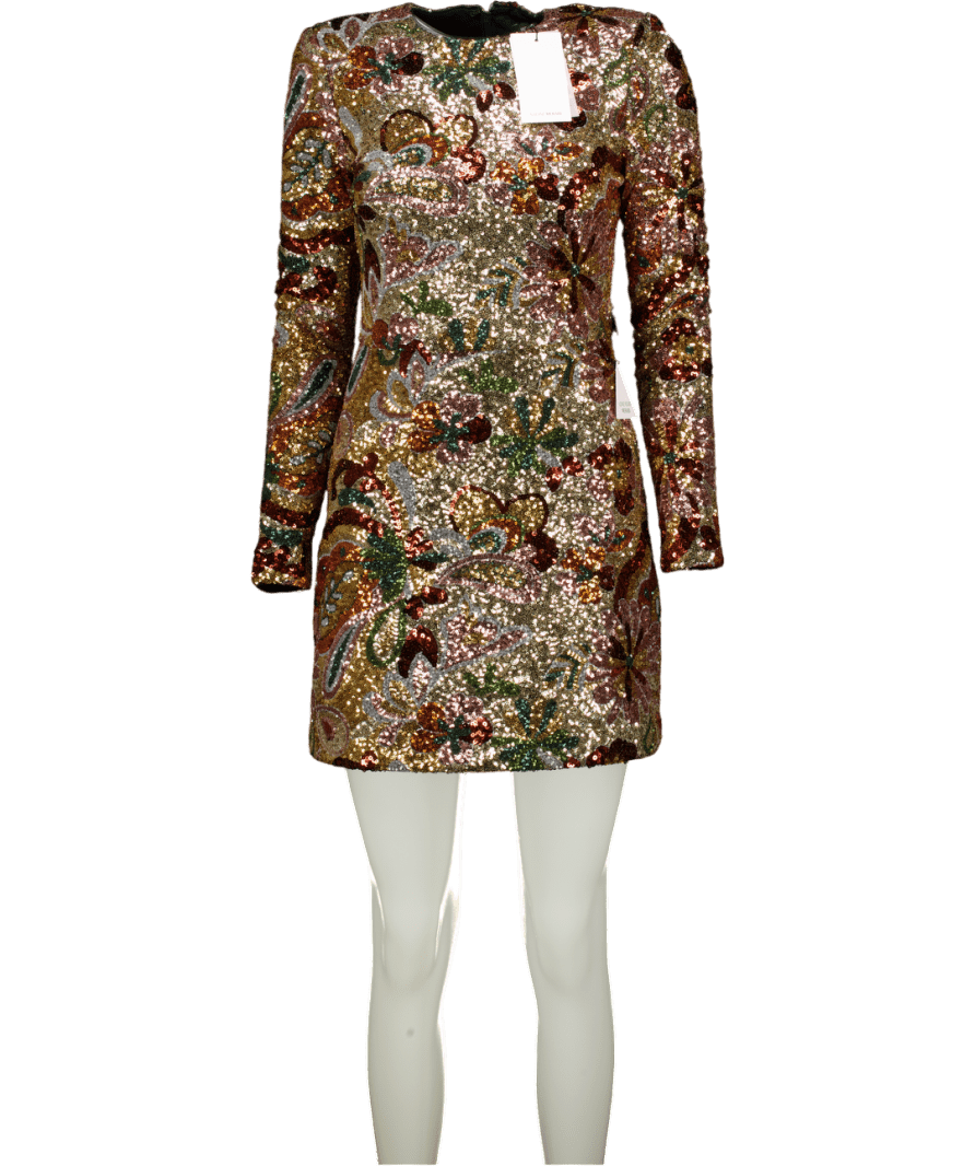 Nadine Merabi Metallic Camille Gold Dress UK XS - Reliked