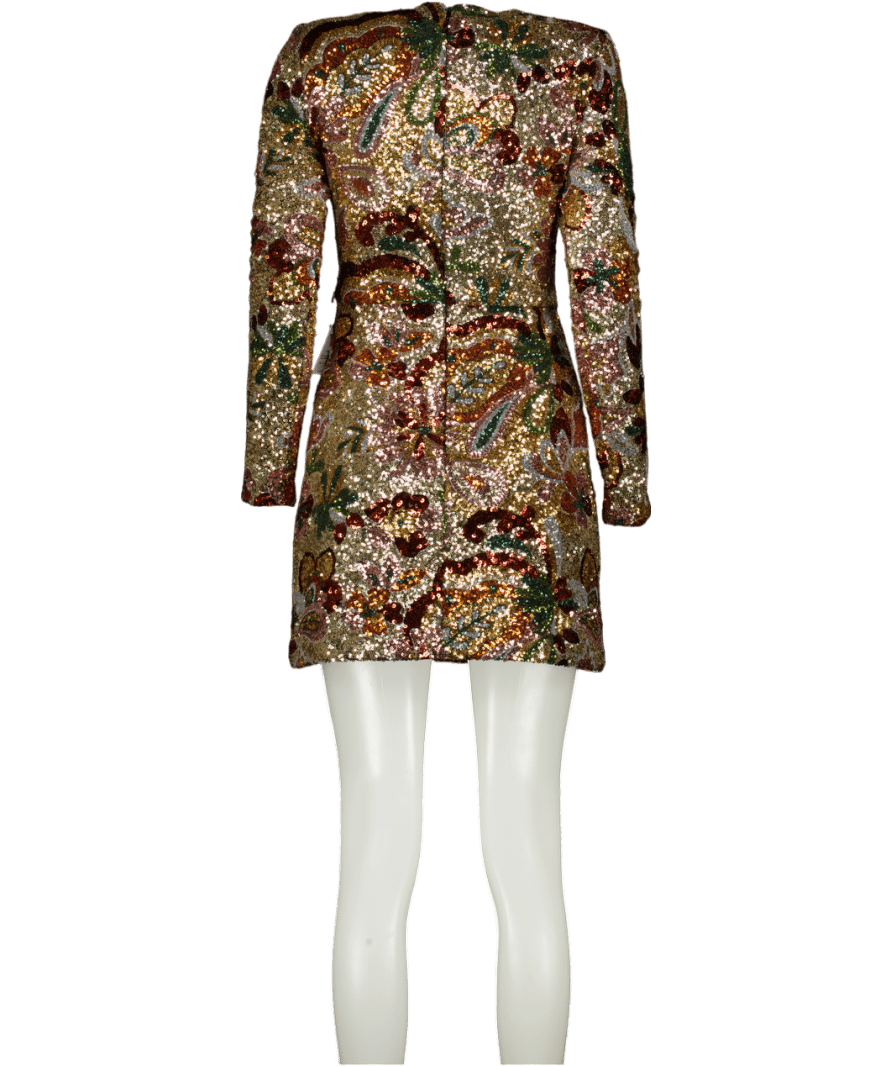 Nadine Merabi Metallic Camille Gold Dress UK XS - Reliked