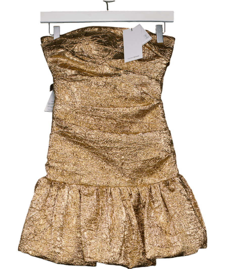 Nadine Merabi Metallic Iris Gold Dress Xs UK 6 - Reliked