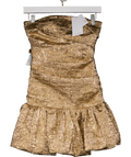 Nadine Merabi Metallic Iris Gold Dress Xs UK 6 - Reliked