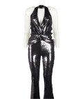 Nadine Merabi Metallic Tianna Dark Silver Jumpsuit XS UK 6 - Reliked