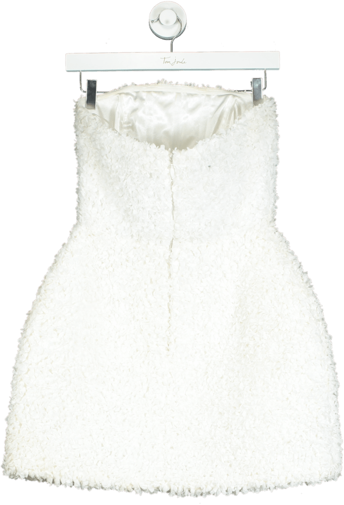 Nadine Merabi White Textured Strapless Mini Dress UK 6 / XS - Reliked