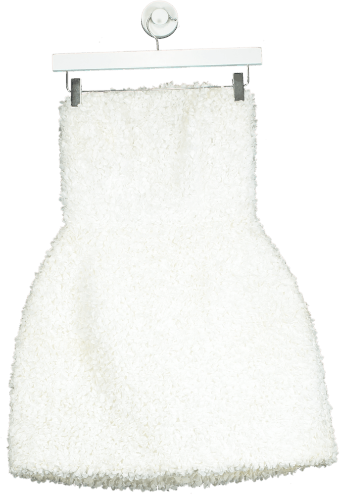 Nadine Merabi White Textured Strapless Mini Dress UK 6 / XS - Reliked