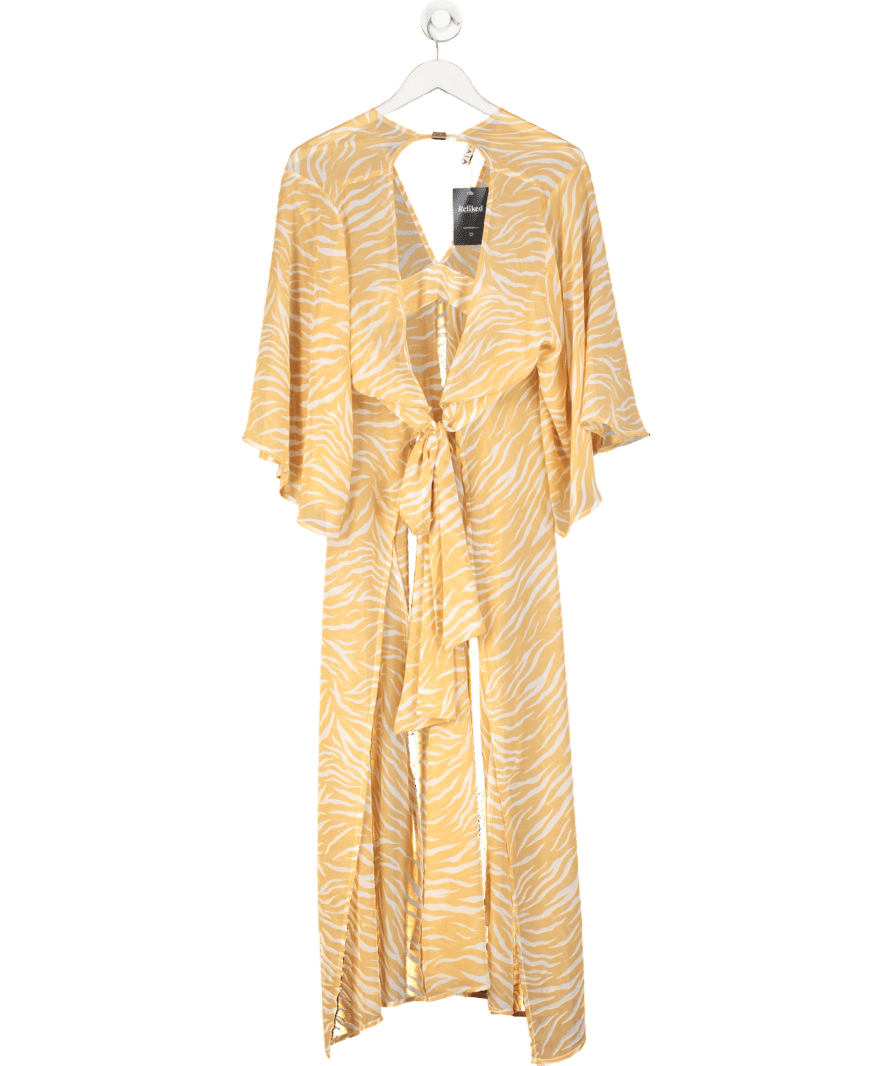 NAIA BEACH Orange Zebra Print Chiffon Kimono Dress UK S - Reliked